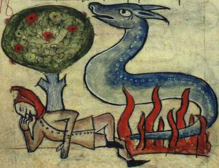 Salamander in Fire, 15th century. Public domain.